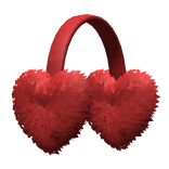 valentines red heart fluffy earmuff