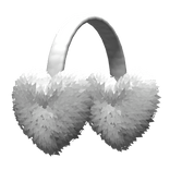 valentines white heart fluffy earmuff