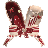 Velvet Bunny Ears Headband Red & Beige