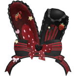 Velvet Bunny Ears Headband Red & Black