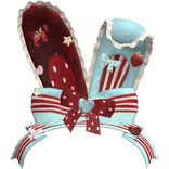 Velvet Bunny Ears Headband Red & Blue