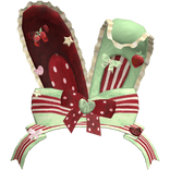 Velvet Bunny Ears Headband Red & Green