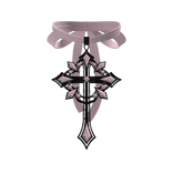 Velvet Ribbon Cross Choker [3.0] // Pink [PBR]