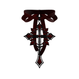 Velvet Ribbon Cross Choker [3.0] // Red [PBR]