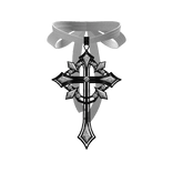 Velvet Ribbon Cross Choker [3.0] // White [PBR]