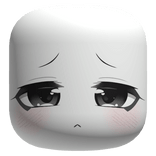 Very Very Cute Face with Black Eyes - White