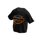Vintage Biker Eagle Black Orange Graphic Tee