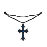 Vintage blue chrome cross necklace (1.0)