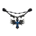 vintage blue winged cross necklace(1.0)