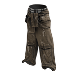 Vintage Brown Distressed Layered Cargo Pants