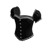 Vintage Button Corset Blouse (Black)