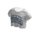 Vintage Eagle White Moto Blue Crop Top