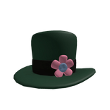 Vintage Green Tophat With Flower