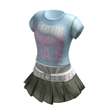 Vintage Harajuku skirt Outfit | Blue & Green 