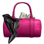 Vintage High Fashion Heels Purse Money Black Pink