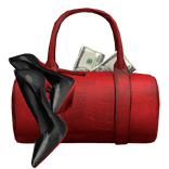 Vintage High Fashion Heels Purse Money Black Red