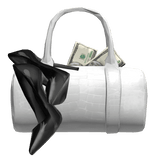 Vintage High Fashion Heels Purse Money Black White