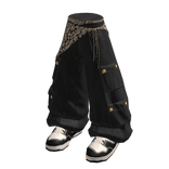 Vintage Lace Cargo Pants (Black)