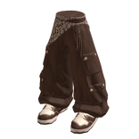 Vintage Lace Cargo Pants (Brown)