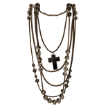 Vintage Layered Necklace w/ Cross 