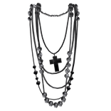 Vintage Layered Necklace w/ Cross 3.0 Silver