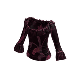 vintage off-shoulder ruffled blouse (mauve)