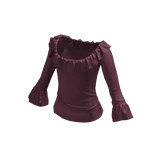 vintage off-shoulder ruffled blouse (mauve/purple)