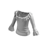 vintage off-shoulder ruffled blouse (white)