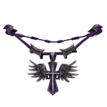 Vintage purple winged cross necklace (1.0)
