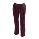 Vintage Velour Track Pants | Dark Red