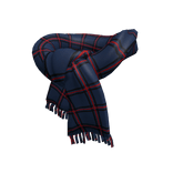 Vintage Winter Scarf Blue Pleated