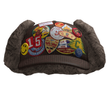 🐻Vintage Y2K Brown Corduroy Hat w Ushanka Fur🐻