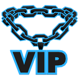 vip cartoony blue chain necklace