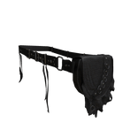 Vkei Leather Feather Waist Belt Satchel Bag Silver