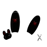 vkei plaid goth bunny ears black red iryou bandage