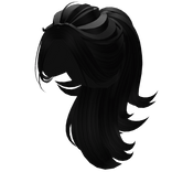 🤍 Voluminous Swirly Preppy Ponytail (Black)