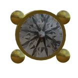 VVS Diamond Stud Gold Face Piercing
