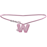 ♡ w bunny initial necklace (pink)