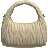 Wander Purse Beige Leather Handbag Tote Beach Y2K