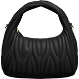 Wander Purse Black Leather Handbag Tote Beach Y2K