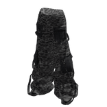 Washed Black Cheetah ultra baggy Y2K cyber cargos