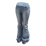 Washed Blue Bootleg Y2K Flare Jeans Kendrick Style