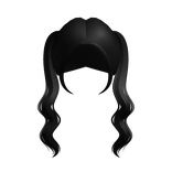 wavy front pigtails black