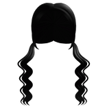 wavy front pigtails in black