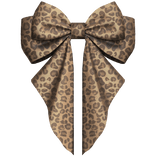 wavy hair bow leopard