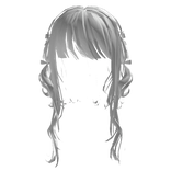 Wavy hair with long strands and ribbons - White