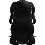 Wavy Layered Black Hair With Cute Ponytails


