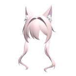 Wavy White Base Hair w/ Cat Ears - Akira