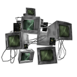 Weirdcore Creepy Horror Cyber Computer Backdrop