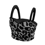 Whimsical Black & White Crop Top